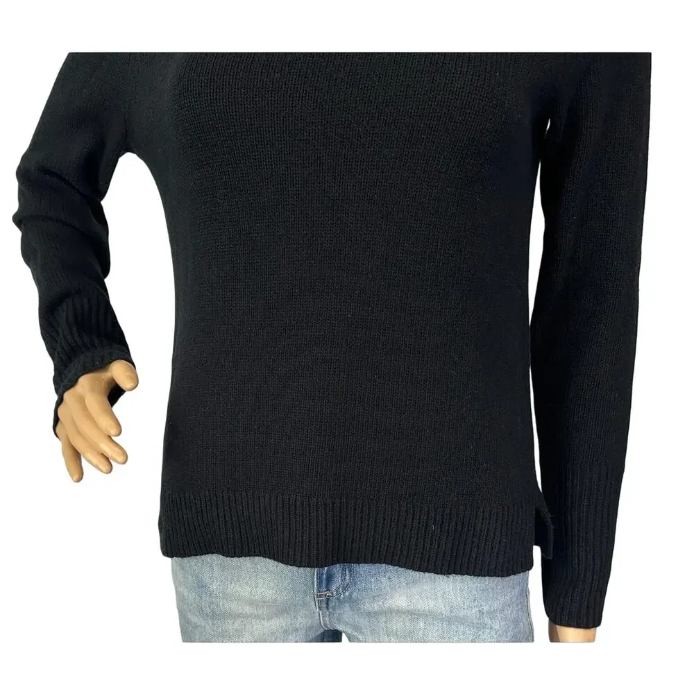 J. Crew Classic Wool Cashmere Turtleneck Sweater Black E6301 Size XS